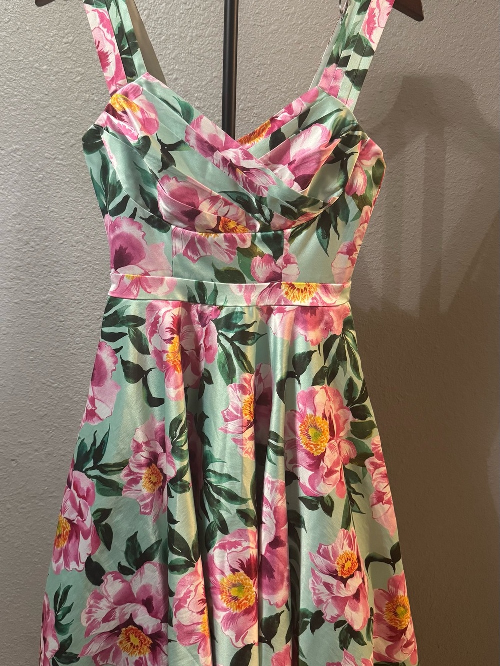 Modcloth Elegance My Way Floral Pink Sweetheart Dress size s